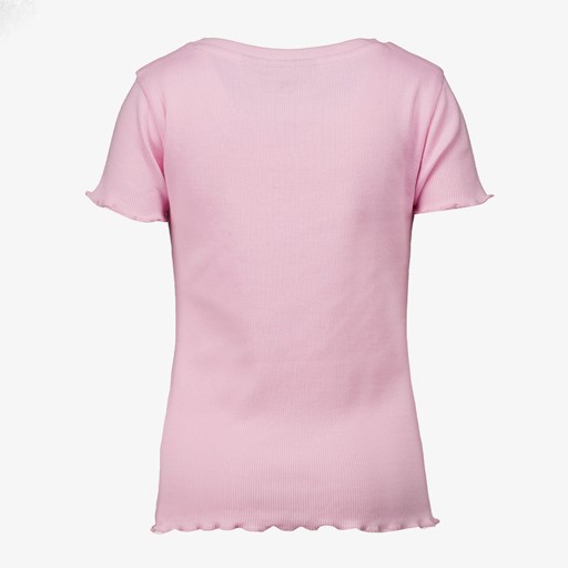 Meisjes rib T-shirt roze