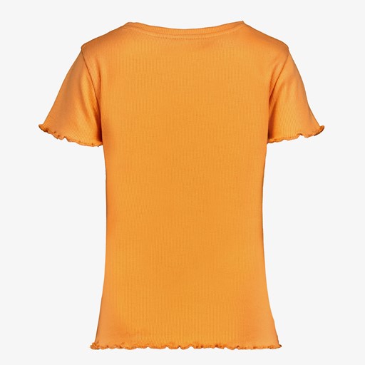 Meisjes rib T-shirt oranje
