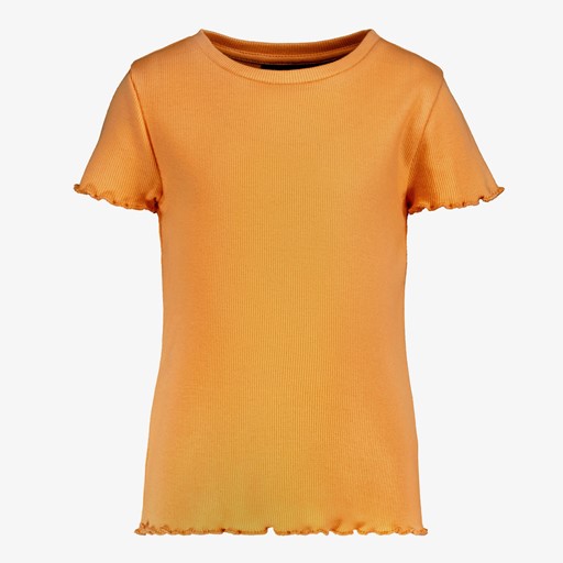 Meisjes rib T-shirt oranje