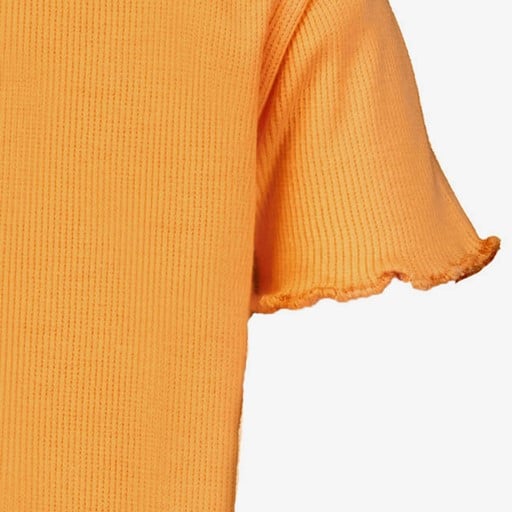 Meisjes rib T-shirt oranje
