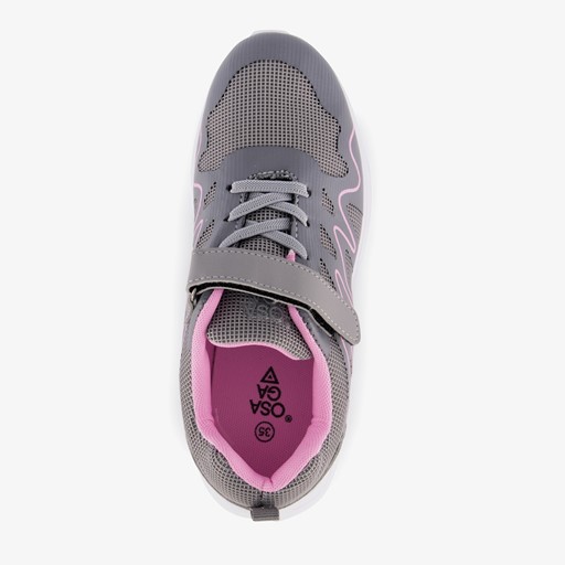 Meisjes sportschoenen grijs roze