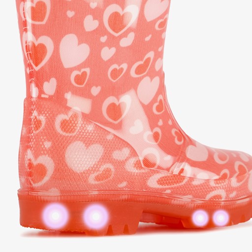 Kinder hartjes regenlaarzen met lichtjes