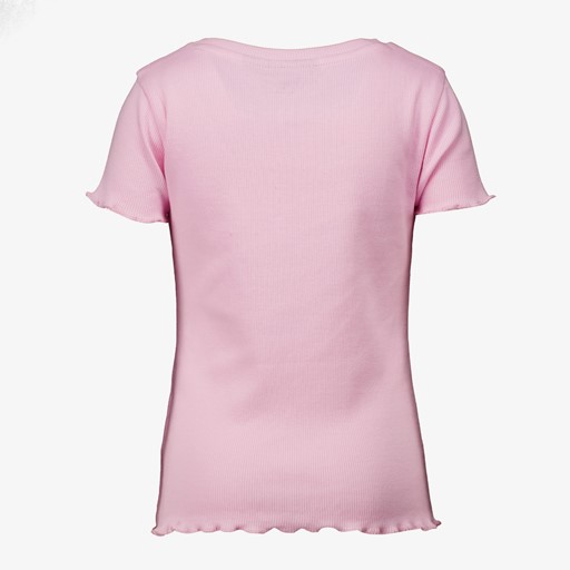 Basic meisjes rib T-shirt paars/lila