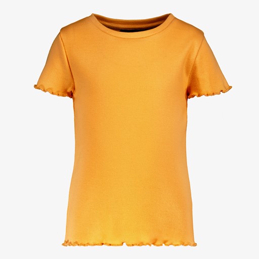 Basic meisjes rib T-shirt oranje