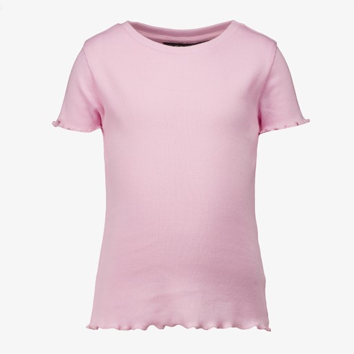 Basic meisjes rib T-shirt paars/lila