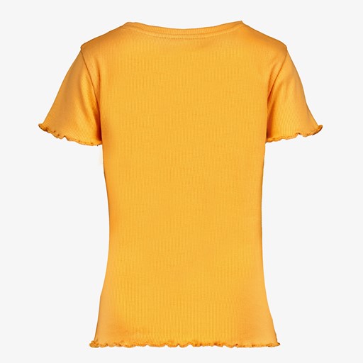 Basic meisjes rib T-shirt oranje