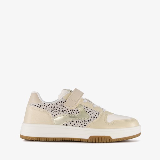 Meisjes sneakers met dierenprint beige