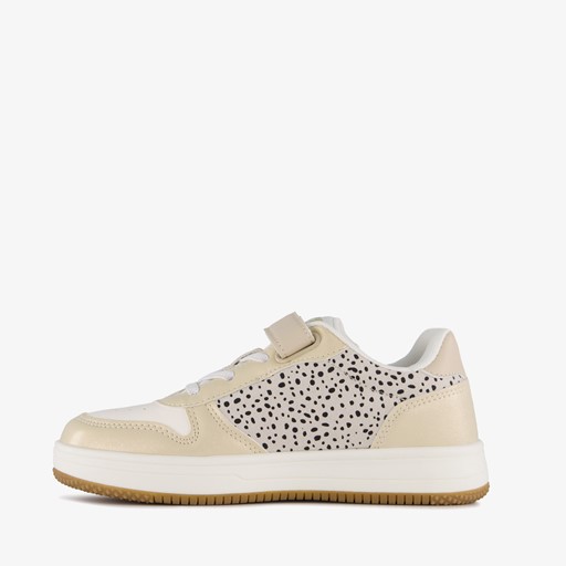 Meisjes sneakers met dierenprint beige