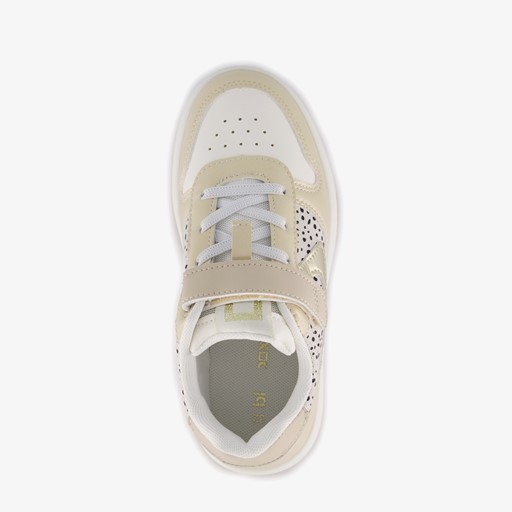 Meisjes sneakers met dierenprint beige