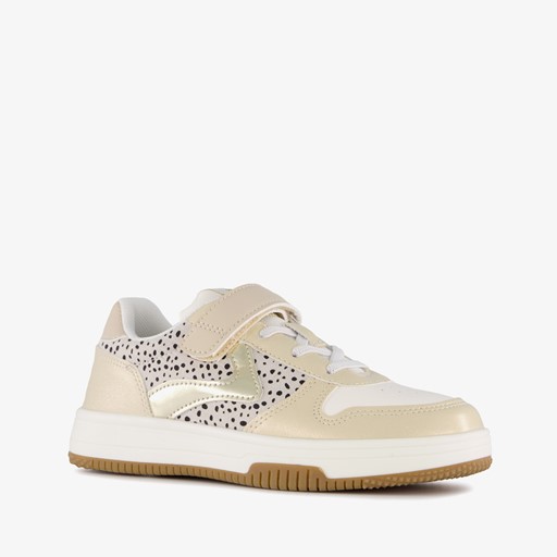 Meisjes sneakers met dierenprint beige