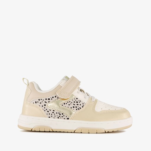 Meisjes sneakers met luipaardprint beige