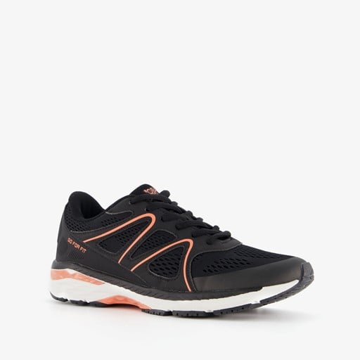 Dames hardloopschoenen zwart oranje