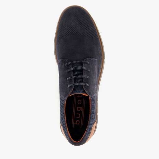 Suede heren veterschoenen navy