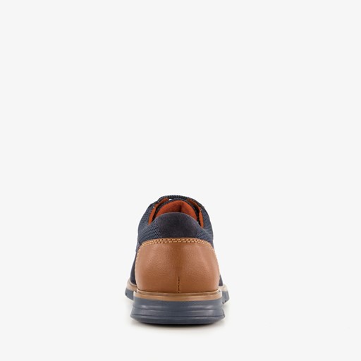 Suede heren veterschoenen navy