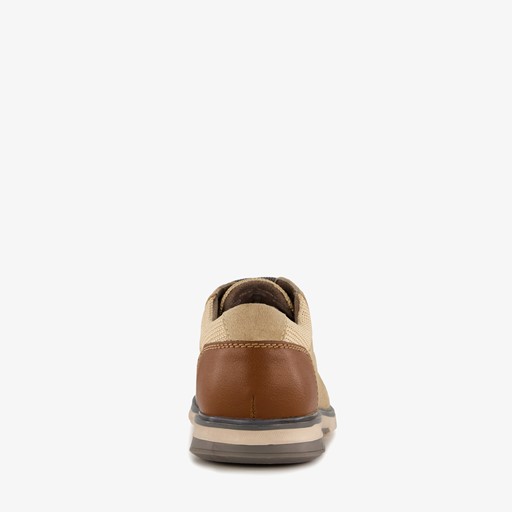 Suede heren veterschoenen beige