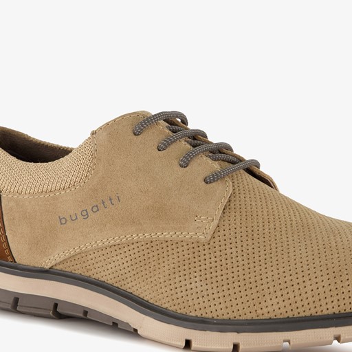 Suede heren veterschoenen beige