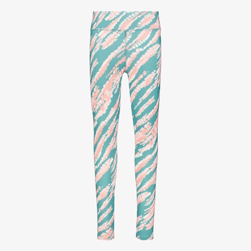 Meisjes sportlegging met print turquoise