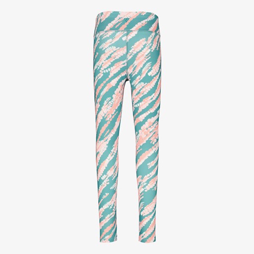 Meisjes sportlegging met print turquoise