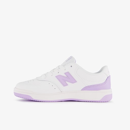PSB80 leren meisjes sneakers wit lila