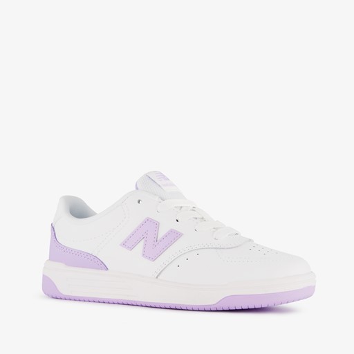 PSB80 leren meisjes sneakers wit lila