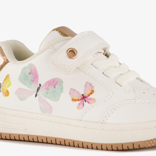 Meisjes sneakers met vlinders wit