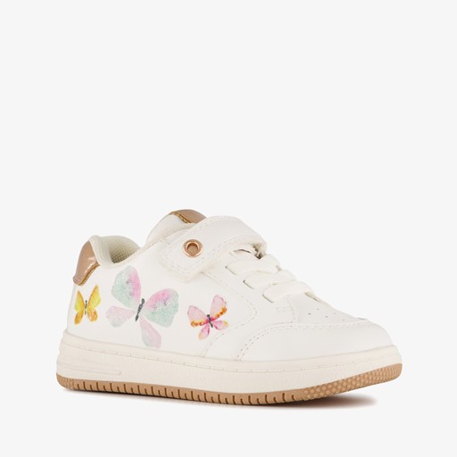 Meisjes sneakers met vlinders wit