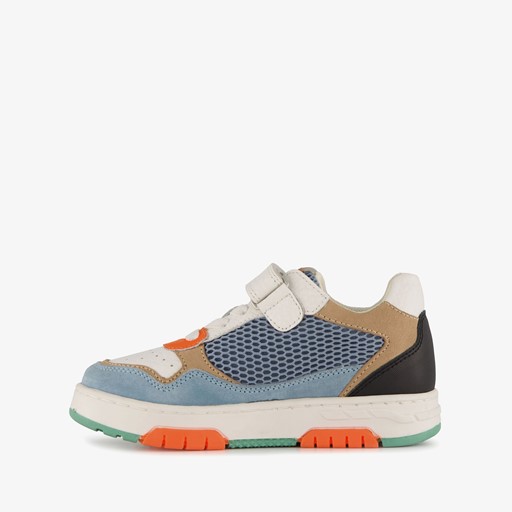 Leren jongens sneakers blauw beige