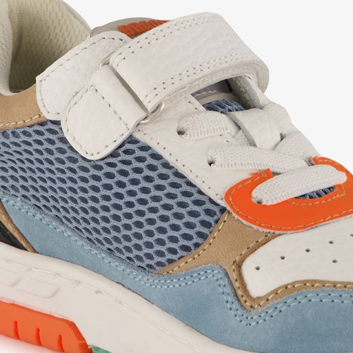 Leren jongens sneakers blauw beige