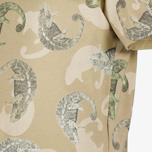 Jongens T-shirt met kameleons beige
