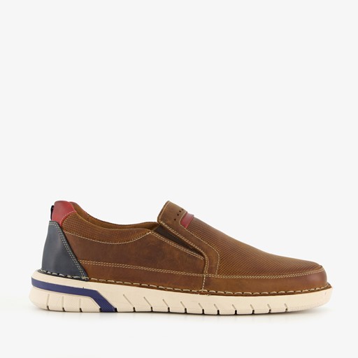 Leren heren instappers cognac