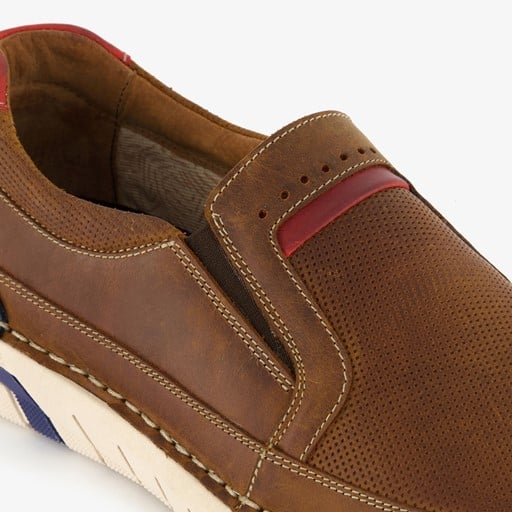 Leren heren instappers cognac