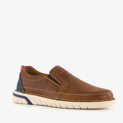 Leren heren instappers cognac