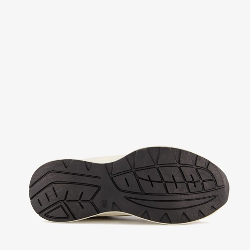 Dames dad sneakers beige zwart