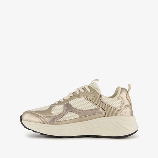 Dames dad sneakers metallic goud