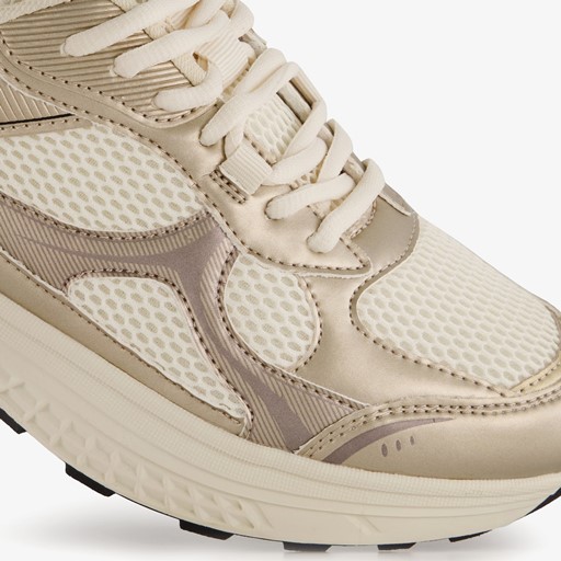 Dames dad sneakers metallic goud