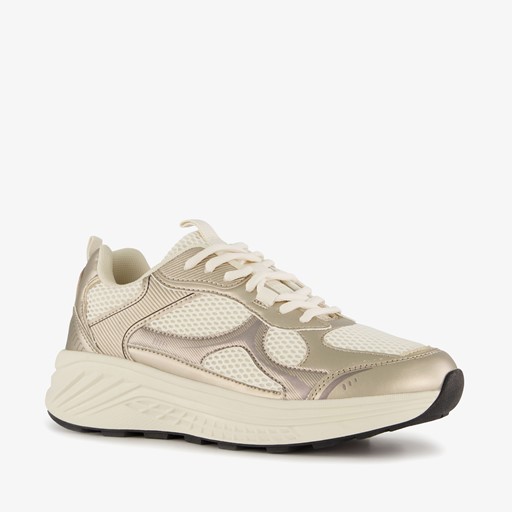 Dames dad sneakers metallic goud