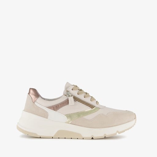 Suede dames sneakers beige taupe