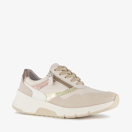 Suede dames sneakers beige taupe