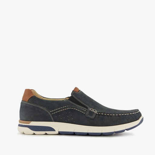 Leren heren instappers blauw