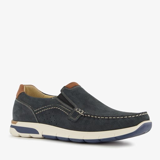 Leren heren instappers blauw