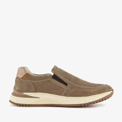 Leren heren instappers grijs