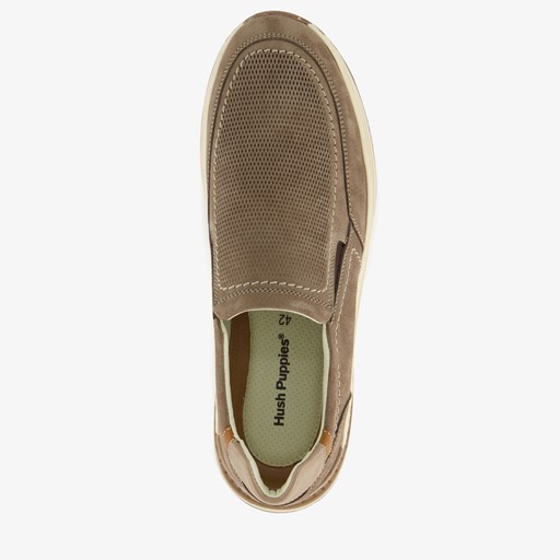 Leren heren instappers grijs