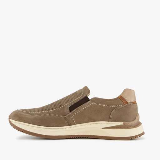 Leren heren instappers grijs