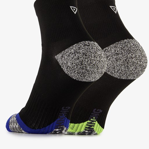 2 paar dames heren hardloopsokken zwart