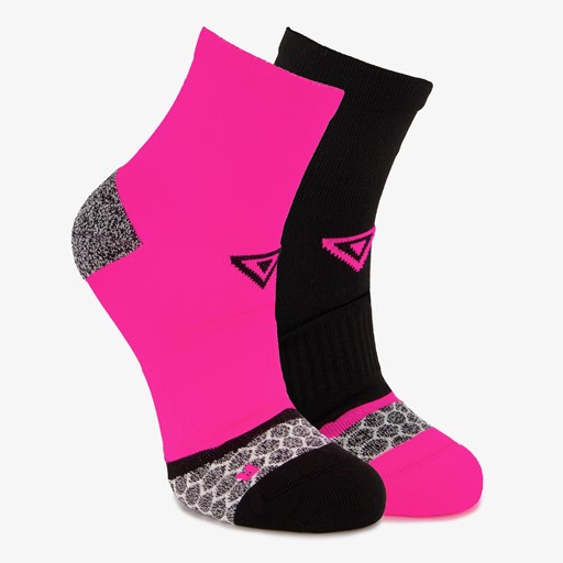 2 paar dames hardloopsokken roze zwart