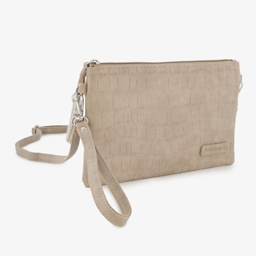Dames schoudertasje croco beige