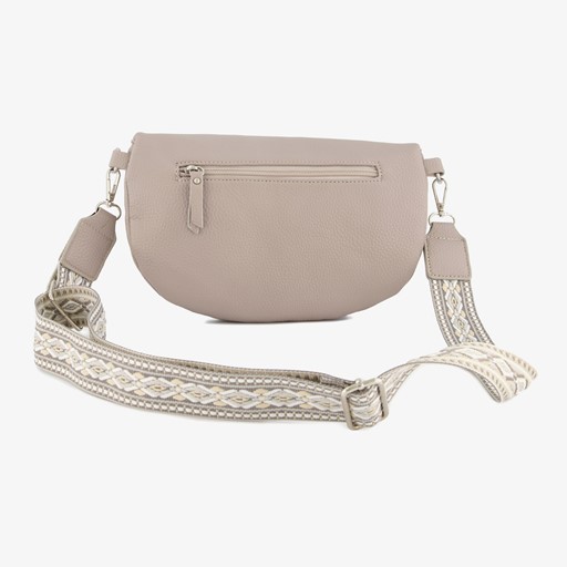 Dames schoudertas met print taupe