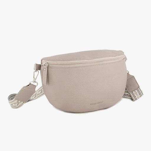 Dames schoudertas met print taupe