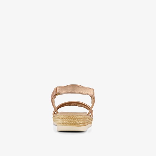 Meisjes sandalen met sleehakje rose goud