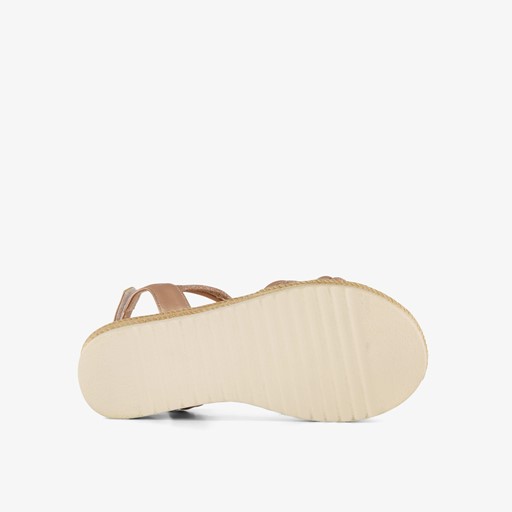 Meisjes sandalen met sleehakje rose goud